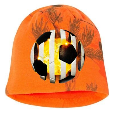 Ripped Soccer Futbol Fire Ball Kati - Camo Knit Beanie