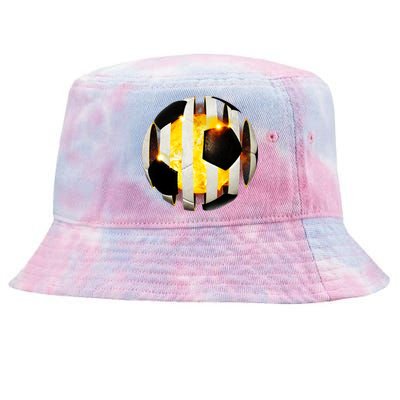 Ripped Soccer Futbol Fire Ball Tie-Dyed Bucket Hat