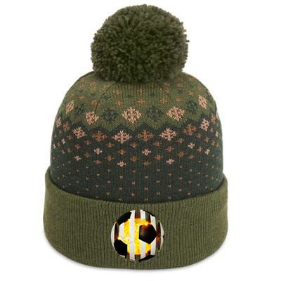 Ripped Soccer Futbol Fire Ball The Baniff Cuffed Pom Beanie