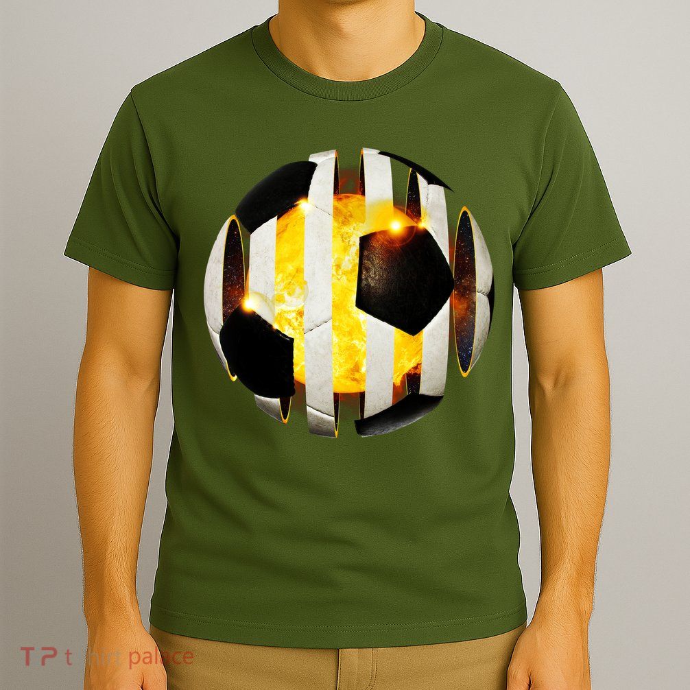 Ripped Soccer Futbol Fire Ball T-Shirt