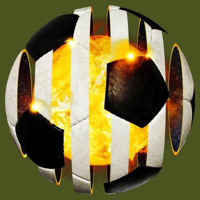 Ripped Soccer Futbol Fire Ball T-Shirt