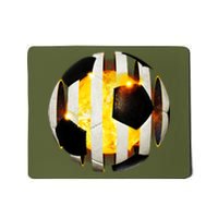 Ripped Soccer Futbol Fire Ball Mousepad