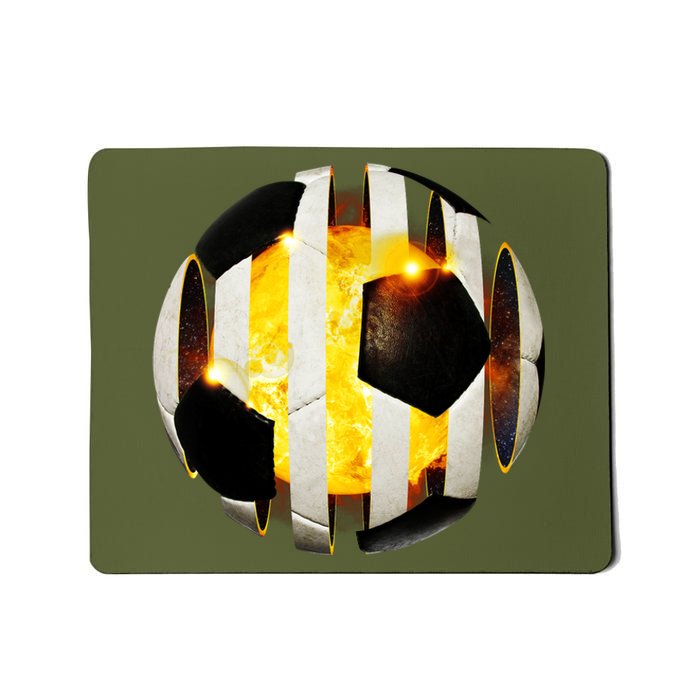 Ripped Soccer Futbol Fire Ball Mousepad