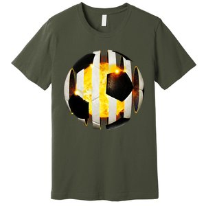 Ripped Soccer Futbol Fire Ball Premium T-Shirt