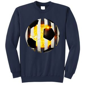 Ripped Soccer Futbol Fire Ball Sweatshirt