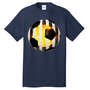 Ripped Soccer Futbol Fire Ball Tall T-Shirt