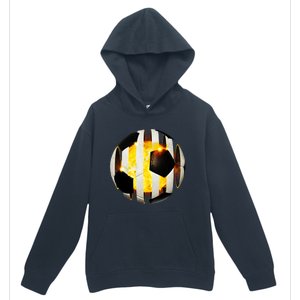 Ripped Soccer Futbol Fire Ball Urban Pullover Hoodie