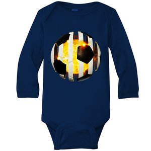 Ripped Soccer Futbol Fire Ball Baby Long Sleeve Bodysuit