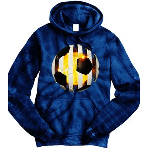 Ripped Soccer Futbol Fire Ball Tie Dye Hoodie