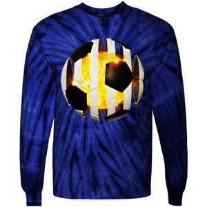 Ripped Soccer Futbol Fire Ball Tie-Dye Long Sleeve Shirt