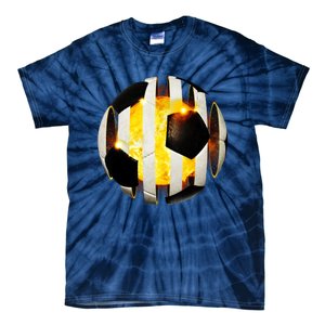 Ripped Soccer Futbol Fire Ball Tie-Dye T-Shirt