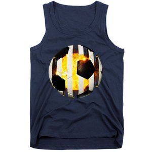 Ripped Soccer Futbol Fire Ball Tank Top