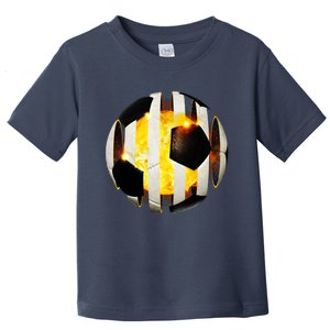 Ripped Soccer Futbol Fire Ball Toddler T-Shirt