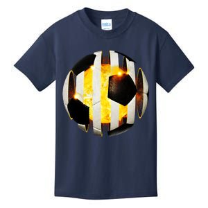 Ripped Soccer Futbol Fire Ball Kids T-Shirt