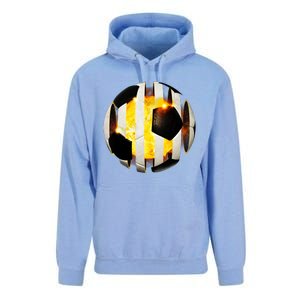 Ripped Soccer Futbol Fire Ball Unisex Surf Hoodie