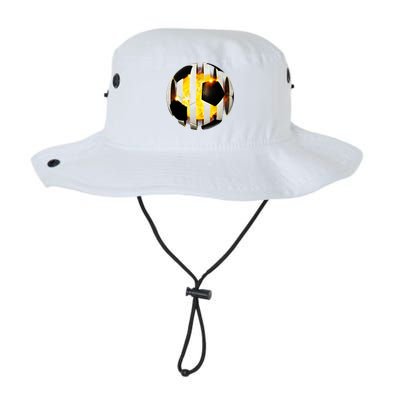 Ripped Soccer Futbol Fire Ball Legacy Cool Fit Booney Bucket Hat