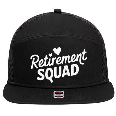 Retirement Squad Fun Retirement Party Celebration Apparel 7 Panel Mesh Trucker Snapback Hat