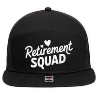 Retirement Squad Fun Retirement Party Celebration Apparel 7 Panel Mesh Trucker Snapback Hat