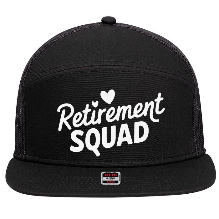 Retirement Squad Fun Retirement Party Celebration Apparel 7 Panel Mesh Trucker Snapback Hat