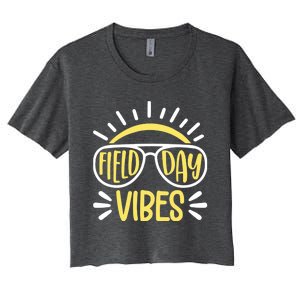 Retro School Field Day Vibes Sports Event Music Festival Meaningful Gift Women's Crop Top Tee