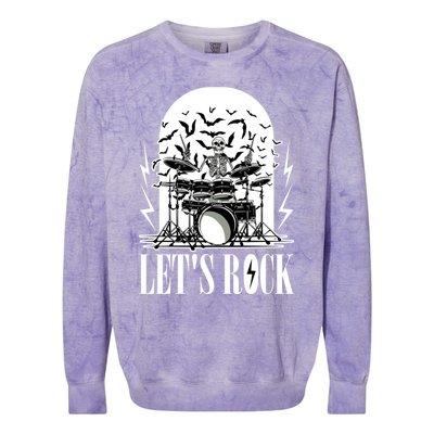 Rocker Skeleton Funny Gift Colorblast Crewneck Sweatshirt