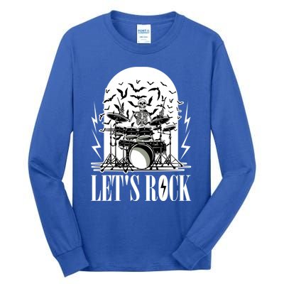 Rocker Skeleton Funny Gift Tall Long Sleeve T-Shirt