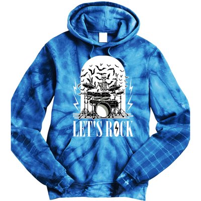 Rocker Skeleton Funny Gift Tie Dye Hoodie