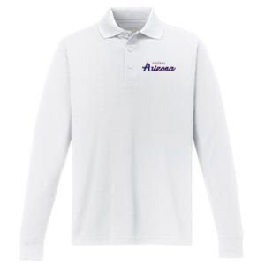 Retro Script Fan Performance Long Sleeve Polo