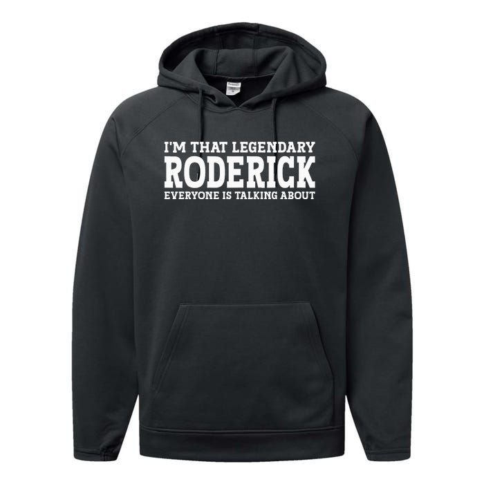 Roderick Surname Funny Team Family Last Name Roderick Performance Fleece Hoodie