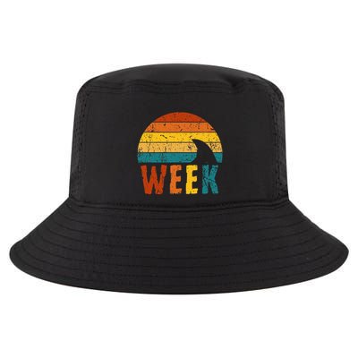 Retro Shark Fin 70s 80s Week Cool Sharks Ocean Animal Lover Cool Comfort Performance Bucket Hat