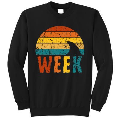 Retro Shark Fin 70s 80s Week Cool Sharks Ocean Animal Lover Sweatshirt