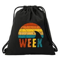 Retro Shark Fin 70s 80s Week Cool Sharks Ocean Animal Lover Drawstring Bag