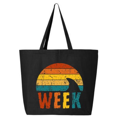 Retro Shark Fin 70s 80s Week Cool Sharks Ocean Animal Lover 25L Jumbo Tote