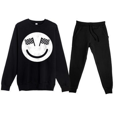 Racing Smile For Race Car Parties Premium Crewneck Sweatsuit Set