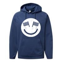 Racing Smile For Race Car Parties Performance Fleece Hoodie