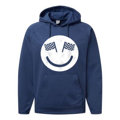 Racing Smile For Race Car Parties Performance Fleece Hoodie