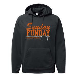 Retro Sunday Funday Football Fan Performance Fleece Hoodie