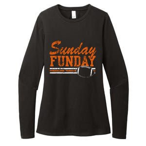 Retro Sunday Funday Football Fan Womens CVC Long Sleeve Shirt