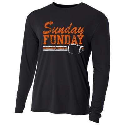 Retro Sunday Funday Football Fan Cooling Performance Long Sleeve Crew