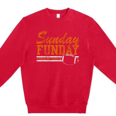 Retro Sunday Funday Football Fan Premium Crewneck Sweatshirt