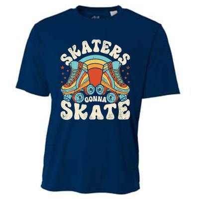 Roller Skating Funny Skaters Gonna Skate Retro 70s 80s Girl Cooling Performance Crew T-Shirt