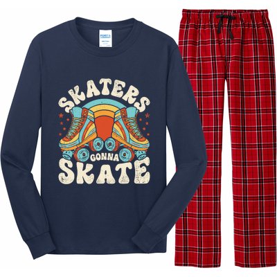 Roller Skating Funny Skaters Gonna Skate Retro 70s 80s Girl Long Sleeve Pajama Set