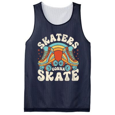 Roller Skating Funny Skaters Gonna Skate Retro 70s 80s Girl Mesh Reversible Basketball Jersey Tank