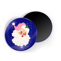 Retro Santa Face In Pink Hat Vintage Christmas Santa Claus Funny Gift Magnet