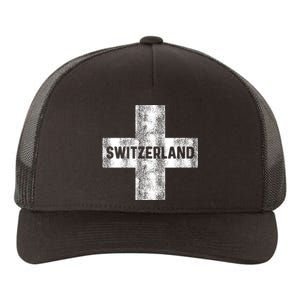 Retro Swiss Flag Of Switzerland Women Souvenir Gift Yupoong Adult 5-Panel Trucker Hat