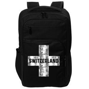 Retro Swiss Flag Of Switzerland Women Souvenir Gift Impact Tech Backpack