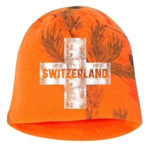 Retro Swiss Flag Of Switzerland Women Souvenir Gift Kati - Camo Knit Beanie