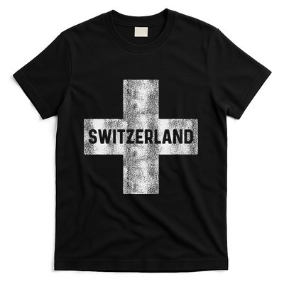 Retro Swiss Flag Of Switzerland Souvenir Gift T-Shirt