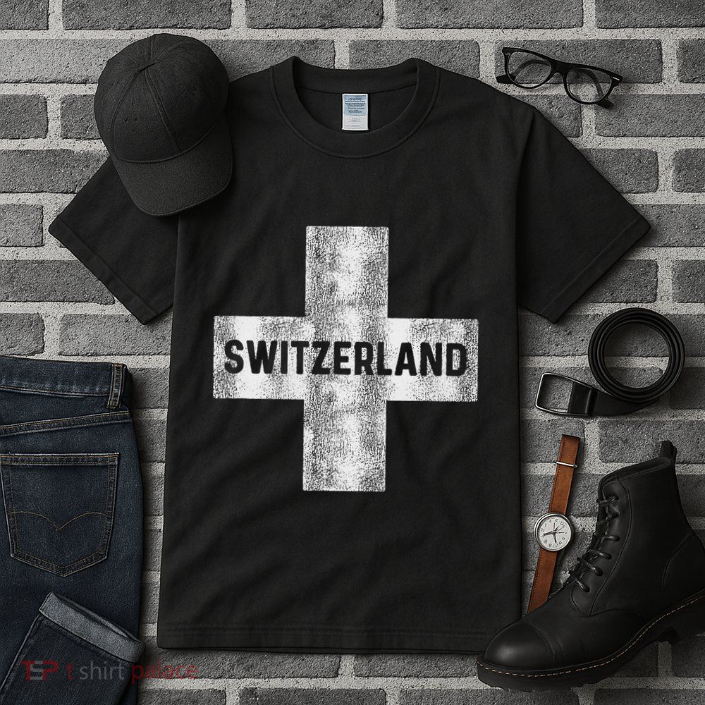Retro Swiss Flag Of Switzerland Souvenir Gift Tall T-Shirt