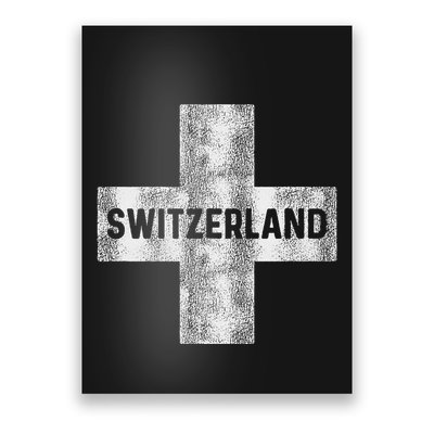 Retro Swiss Flag Of Switzerland Souvenir Gift Poster